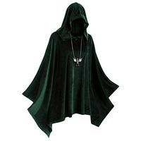 Midress Hollween Costume Cloak for Womens Solid Color Robe Vintage Hooded Cape Coat Cosplay Clothes