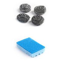 Exteren Multifunction Kitchen Cleaning Stainless Steel Wire Ball Magic Clean Sponge Removing Kit Cleaning Tools (Multicolor)