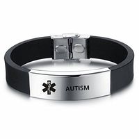 LiFashion LF Mens Stainless Steel Silicone Medical Alert Wristband Sos AUTISM Customized Medical ID Bracelet Awareness Emergency for Husband Son Boyfriend Grandpa Dad
