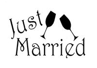 CCI Just Married Decal Vinyl Sticker|Cars Trucks Vans Walls Laptop| Black |6.5 x 4 in|CCI1426