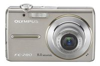 Olympus Stylus FE-280 8MP Digital Camera with Dual Image Stabilized 3x Optical Zoom (Silver)