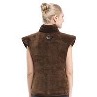 LIBINA - Shoulder Heating Wrap Electric Blanket Pads Patches Back Shoulder Protection, Waist Warm Physiotherapy Clothing,Machine Washable, Auto Shut Off,Brown