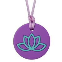 Munchables Lotus Chew Necklace - Sensory Chewable Jewelry for Adults, Teens or Girls (Purple)