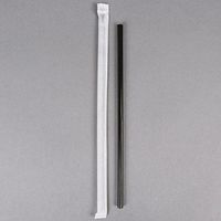 Choice 7 3/4" Jumbo Black Wrapped Straw - 500/Box