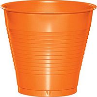 Creative Converting Touch of Color Premium Plastic Cups Party Supplies, 12oz, Sunkissed Orange, 20ct