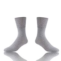 No-Binding Diabetic Socks Women, Feelwe Warm Diabetic Socks for Women Men Ankle Diabetic Socks Cotton Breathable Dress Socks,Womens Diabetic Crew Socks Size 9-11, 1 Pair Light Grey M