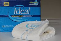 Adult Briefs (Diapers) Over Night Ultra Plus Extreme Absorbency-Size- Large B-8206 Bag of 12
