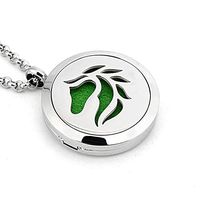 Aromatherapy Essential Oil Diffuser Necklace Locket Pendant 316L Stainless Steel Women's Fragrance Jewelry - Lady Girl Gift (Horse)