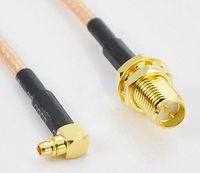 1pcs RP-SMA Female to MMCX Male Right Angle Coaxial Pigtail Cable 8" 20cm RG316 Type cable