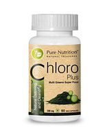 Chloro Plus 500mg - 60 Veg Caps | Contains 60mg Chlorophyll per dose | Natural Detoxing & Cleansing with Chlorophylls, Calcium, Green Tea Extract and Multi Greens Powder.