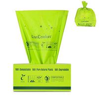 Lirex 200-Count 100% Compostable Bags, Durable, Unscented, 2.6 Gallon, US BPI&ASTM6400 Certified Biodegradable Waste Bags, Kitchen Trash Bags, Food Scraps Yard Waste Bags and Dog Poop Bags