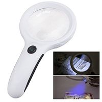 AOZBZ Reading Magnifier Glass with 8 LED 2 Lens Handheld Magnifier Money Detect Lamp