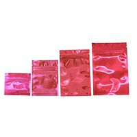 Colorful Mylar Aluminum Foil Zip Lock Bags Pouches Food Storage Pouches Accessory Snack Package Bags Zipper Aluminum Foil Food Grade Pouches (Pack of 100) (7.5x10 cm, Pink)