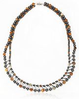 Elegant Womens Hematite Magnetic Therapy Necklace with Healing Stones Pain Relief for Neck Arthritis Migraine Headaches Shoulders and Back (Regular, Picture Jasper)