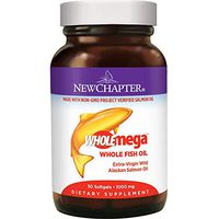 New Chapter Wholemega Fish Oil Supplement - Wild Alaskan Salmon Oil with Omega-3 + Vitamin D3 + Astaxanthin + Sustainably Caught - 30 Count (Packaging May Vary)