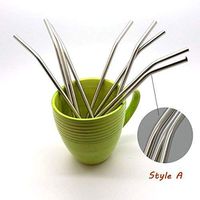 Reusable Straws - Stainless Steel Drinking - Set of 10 + 1 Cleaner Brush - Eco Friendly, Safe, Non-toxic Non-plastic