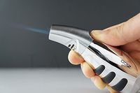 Zico ORIGINAL Ergo Refillable Butane Smooth Adjustable Torch Flame Lighter Silver