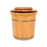 Foot Bath Wooden Basin,with Lid Foot Bath Barrel，Household Insulation Steamed Health Foot Care Wooden Barrel