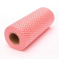 Disposable Cleaning Towel (2 Rolls /100pcs) Paper Towels Multipurpose Fabric Non-Woven Kitchen Paper Towels (Red)