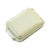 dalismotemp Mini Portable 3-Layer Wheat Straw Pill Case Travel Vitamin Medicine Organizer Box Container for Purse or Pocket Green