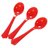 UPKOCH 20pcs Plastic Soup Spoons Set Wedding Red Spoons Disposable Cutlery Spoons for Home Party Picnics Outdoor Events