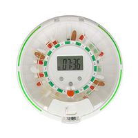 KKSC Automatic Pill Dispenser-M110 28 Day Automatic Pill Dispenser with Clear and Solid LidsTray, 6 Dosage Rings, Key