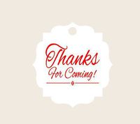 Thank You for Coming Printed Gift Tags 2 x2" - 24pack (White/Red)