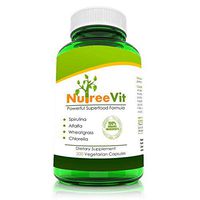 Pure Organic SPIRULINA + Alfalfa + Wheatgrass + CHLORELLA Capsules (500mg)