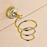 LIUCS Holder for Copper Hair Dryer, Wall Bracket for Golden Carved Hair Dryer, Bathroom Accessories, Suitable for Hair Salon, Hotel, Shower and so on.