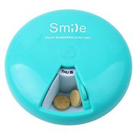 TraveT Portable Pill Case, 7-Day Pill Organizer with 360 Degree Rotation, Blue