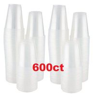 ChefLand 3 oz. Disposable Clear Plastic Cups, 600 Count (6/100)