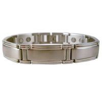 Magnetic Therapy Bracelet Mens Brushed Silver