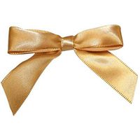 Satin Twist Tie Bows - Small Bows, 5/8 Inch X 100 Pieces, Old Gold