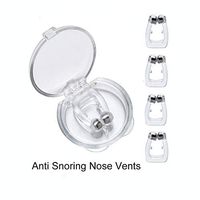 Anti Snore Nose Clip –Set of 4 Anti Snoring Nose Vents to Ease Breathing – Mini Comfortable Silicone Stop Snoring Devices - No Side Effects - Advanced Design – Reusable Includes Travel Case
