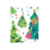 Caspari Brushstroke Trees Gift Enclosure Cards - 4 Mini Cards & 4 Envelopes