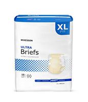 Adult Brief, McKesson Ultra, Tab Closure X-Large Disposable Heavy Absorbency, BRULXL - Pack of 15
