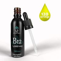 B12 1,000 mcg Liquid Vitamin B12 Drops(Methylcobalamin) Supplement Non GMO Vegetarian Safe Rapid Absorption,Aid B12 Deficiency Natural Raspberry Flavor 2oz