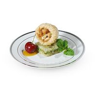 Silver Splendor Collection Disposable White 6 Plate with Printed Silver .China Look 150 Pack by Silver Splendor