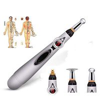 DLOGG New Portable Electronic Acupuncture Pen Electric Meridians Laser Therapy Heal Massager Health Care Massage Pen Meridian Energy Pen Rechargeable Beauty Fitness Massage Stick Relief Pain Tools