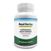 Real Herbs Astragalus Root Extract - Derived from 2800mg of Astragalus Root with 4:1 Extract Strength - Promotes Cardiovascular Health, Boosts Immune Function - 50 Vegetarian Capsules - Gluten Free