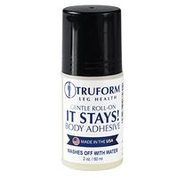 Truform Roll-on Body Adhesive, Prevents Stocking Rolling or Falling Down, 2 fl. Ounce, Made in USA