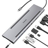 USB C Hub Omars 10 in 1 USB Type-C Docking Station with USB C Power Delivery, 4K HDMI, VGA, 1000Mbps Ethernet Port, 3 x USB 3.0, 3.5mm Aux, TF/SD Card Reader for MacBook Pro and More USB-C Devices