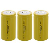 3x Exell D Size 1.2V 4000mAh NiCD Flat Top Rechargeable Batteries for high power static applications (Telecoms, UPS and Smart grid), electric mopeds, meters, radios, RC devices, electric tools