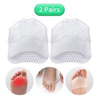 Silicone Forefoot Pads Ball of Foot Cushions Metatarsal Pad Plantar Fasciitis Morton's Neuroma Pain Releif for Men and Women 2 Pairs Clear