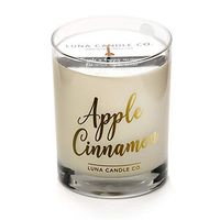 LUNA CANDLE CO. Spicy Apple Cinnamon Jar Candle, 11oz. Glass, Soy Wax, Strong Scented, Slow Burn Up to 110 Hours of Burn Time, Holiday Scent, for Any Occasion