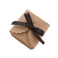 Develoo Kraft Paper Gift Boxes Candy Box Bulk Candy Treat Boxes with Ribbon Wedding Decoration Party Favor Box for Christmas, Birthdays, Holidays, Weddings Pack of 50