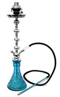 1 Hose 28" Blue Hookah Shisha nargila bar Smoking Pipe Glass Water Vase Pipe