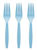 Amcrate Light Blue Disposable Medium Weight Plastic Forks- Ideal for Weddings, Party’s, Birthdays, Dinners, Lunch’s. (Pack of 100)