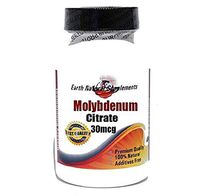 Molybdenum Citrate 30mcg * 180 Capsules 100% Natural - by EarhNaturalSupplements
