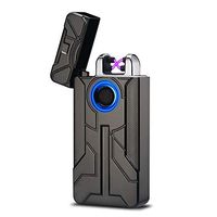 TOLOK Lighter Electric Rechargeable Fingerprint Touch Switch USB Iron Man (Black)